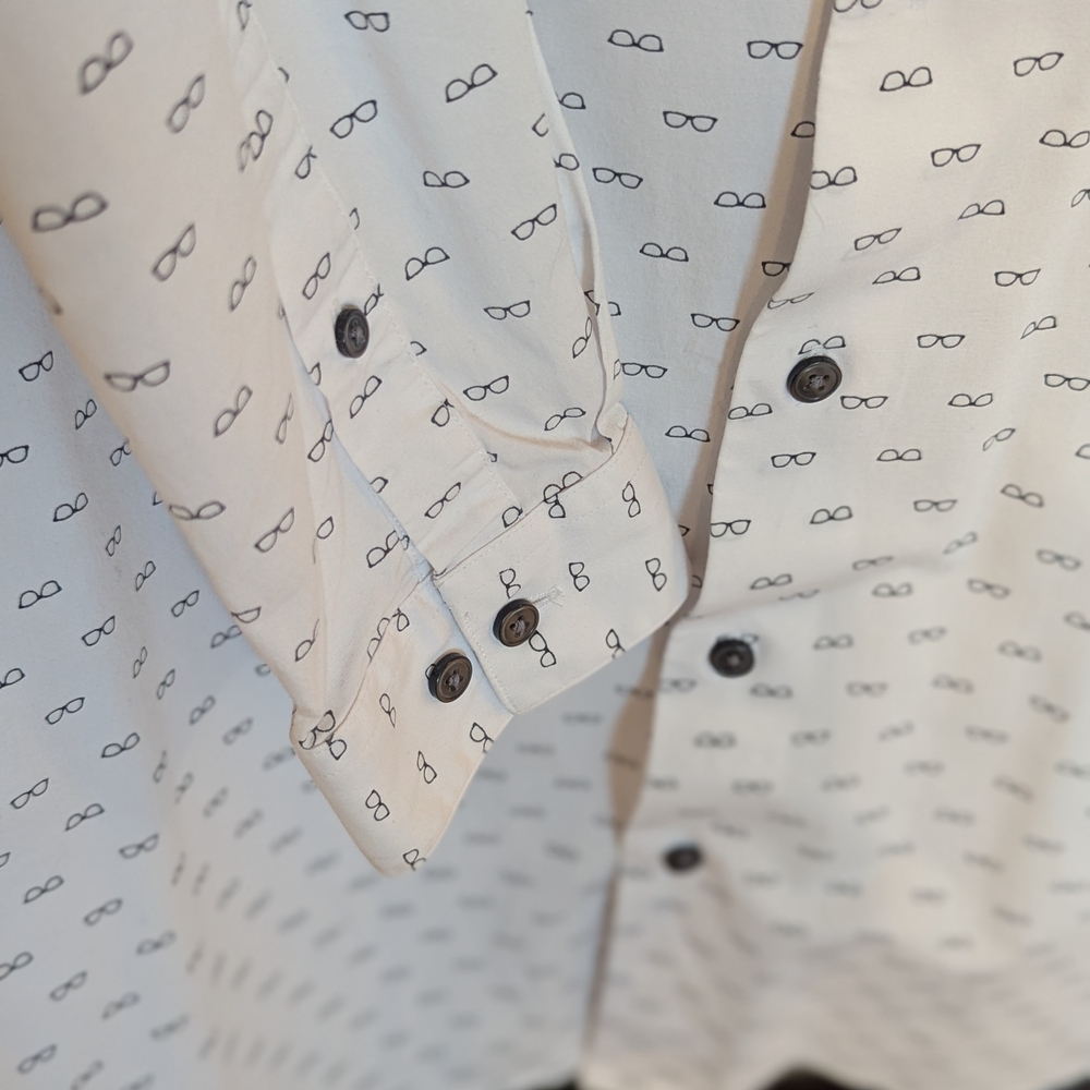 Apt. 9 Men's White Patterned Button Down Shirt - image 5